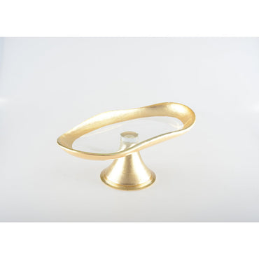 Small Gold Cake Stand on Foot glass elegant table decor