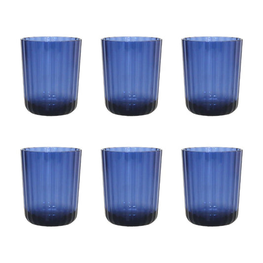 Acrylic blue water glasses - Lot of 6 cups - CozyVibe.eu