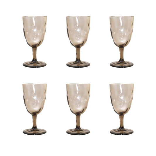 Acrylic brown wine glasses - Lot of 6 - CozyVibe.eu