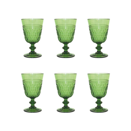 Acrylic green wine glasses - Lot of 6 - CozyVibe.eu