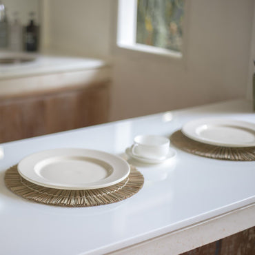 ALANG Seagrass Placemats Set 35cm Round Handmade Tableware | CozyVibes