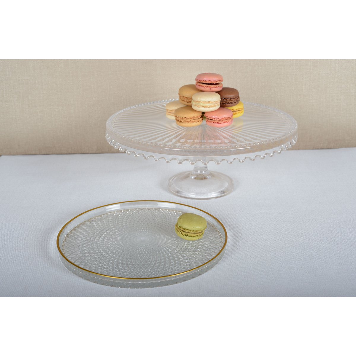 Cake stand glass 32x32x12cm - CozyVibe.eu