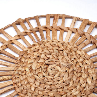 CARUBAN boho round placemat made from water hyacinth by CozyVibe