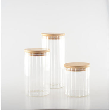 CozyVibe glass jar with wooden lid, perfect for airtight storage