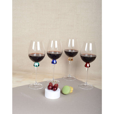 Lot of 4 wine glasses with extra accent on foot - CozyVibe.eu