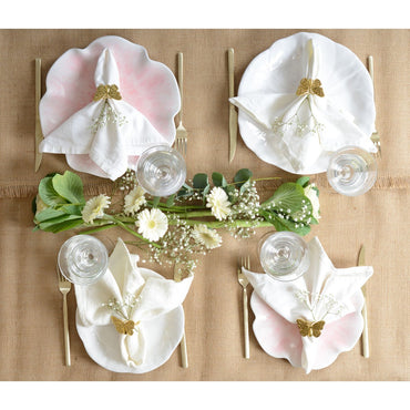 Pink dessert plate in melamine 23x23x2cm - CozyVibe.eu