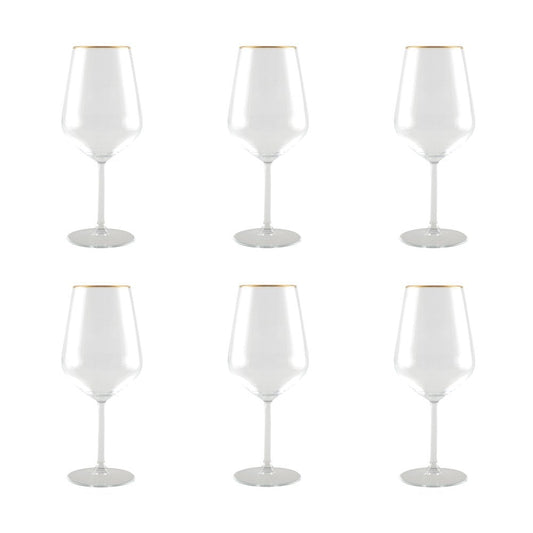 Set of 6 wine glasses with golden edge - CozyVibe.eu
