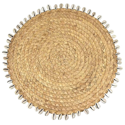 Wicker Placemat – Natural Shell Design for Elegant Dining - CozyVibe.eu