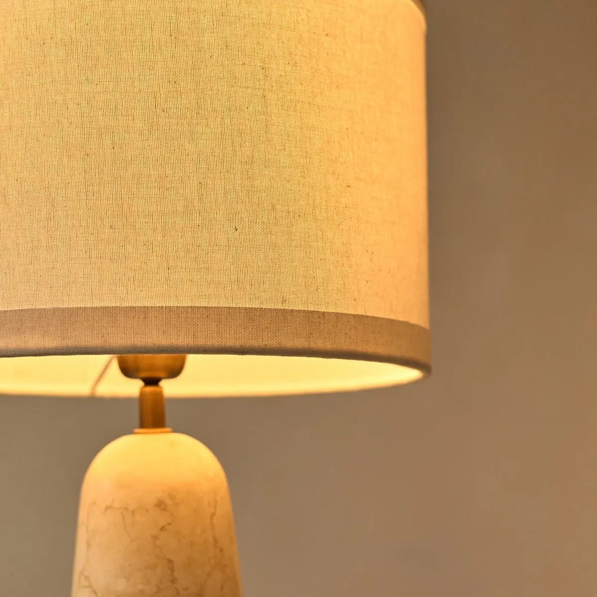 Charlotte Marble Table Lamp with Cotton Shade