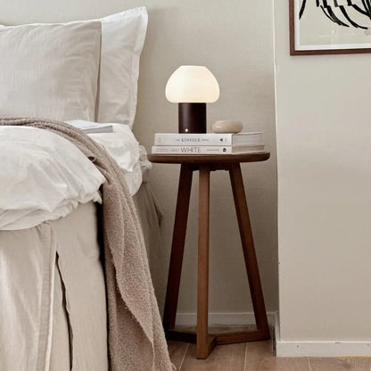 Fynn Dark Brown Rechargeable Wooden Table Lamp