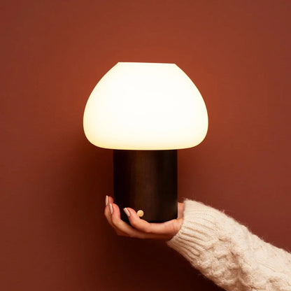 Fynn Dark Brown Rechargeable Wooden Table Lamp