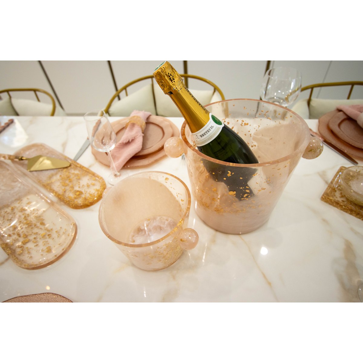 Champagnekoeler van hars – 20 × 20 × 20 cm