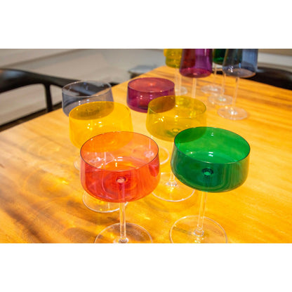 Colorful Champagne Glasses Set of 6 glass party drinkware