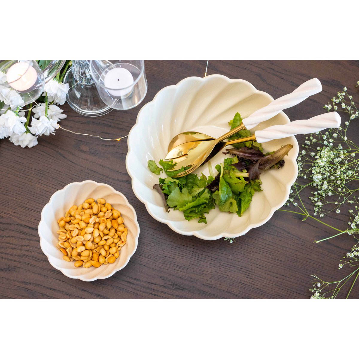 Ecru Cloud porseleinen saladeschaal – 25,5 cm
