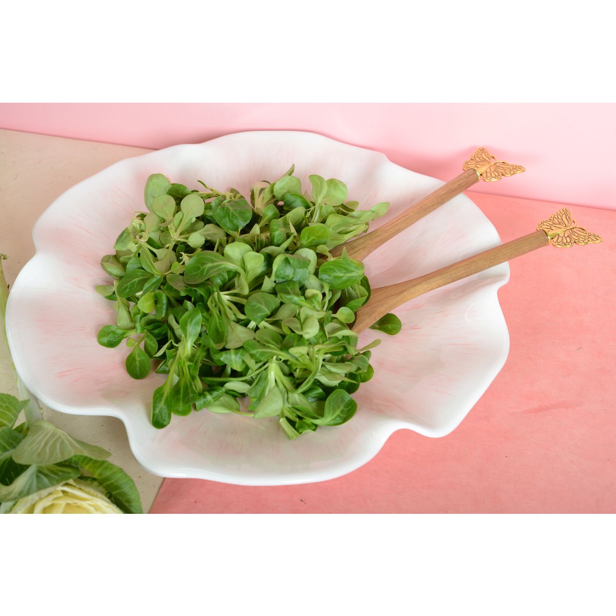 Melodie en Flower roze melamine presenteerschaal – 40 cm