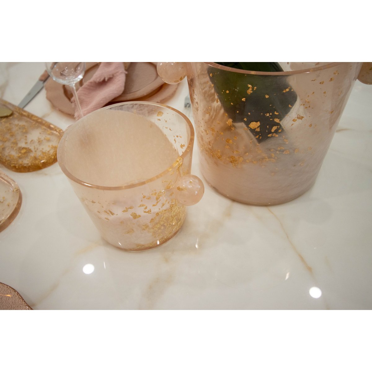 Resin Glitter Ice Bucket resin elegant party accessory