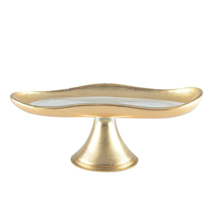 Small Gold Cake Stand on Foot glass dessert presentation
