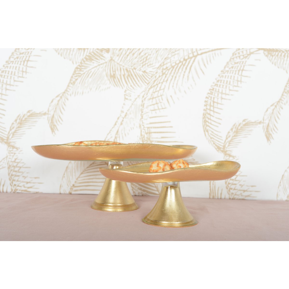 Small Gold Cake Stand on Foot glass cake display