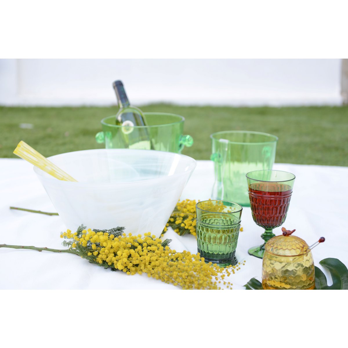 Acrylic green water glasses - Lot of 6 cups - CozyVibe.eu