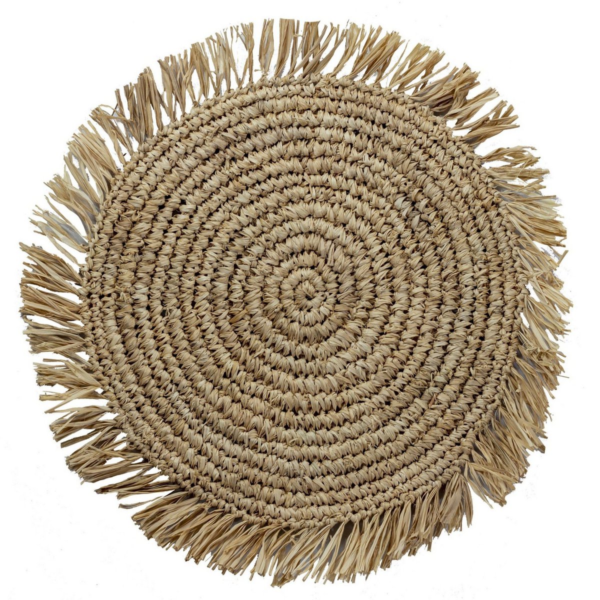 AMBON Raffia Table Placemats Set Round 45 cm Handmade - CozyVibe.eu