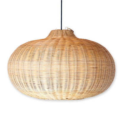 ANJANI Large Rattan Lampshade – Handmade Boho Pendant Light 56 cm - CozyVibe.eu