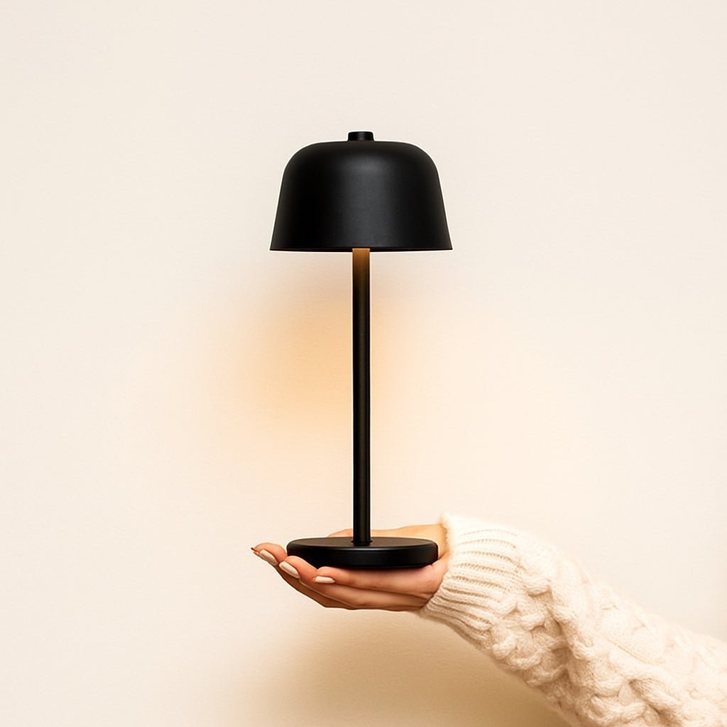 Anton Black Table Lamp – Rechargeable - CozyVibe.eu