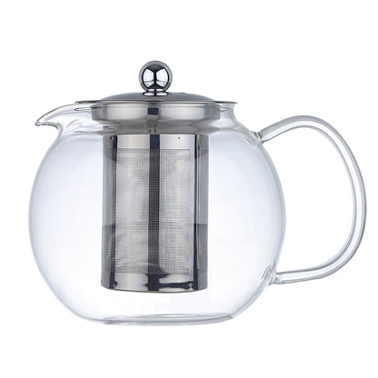 Glass ball teapot 1L with stainless steel filter, stylish tableware and home decor | CozyVibe
