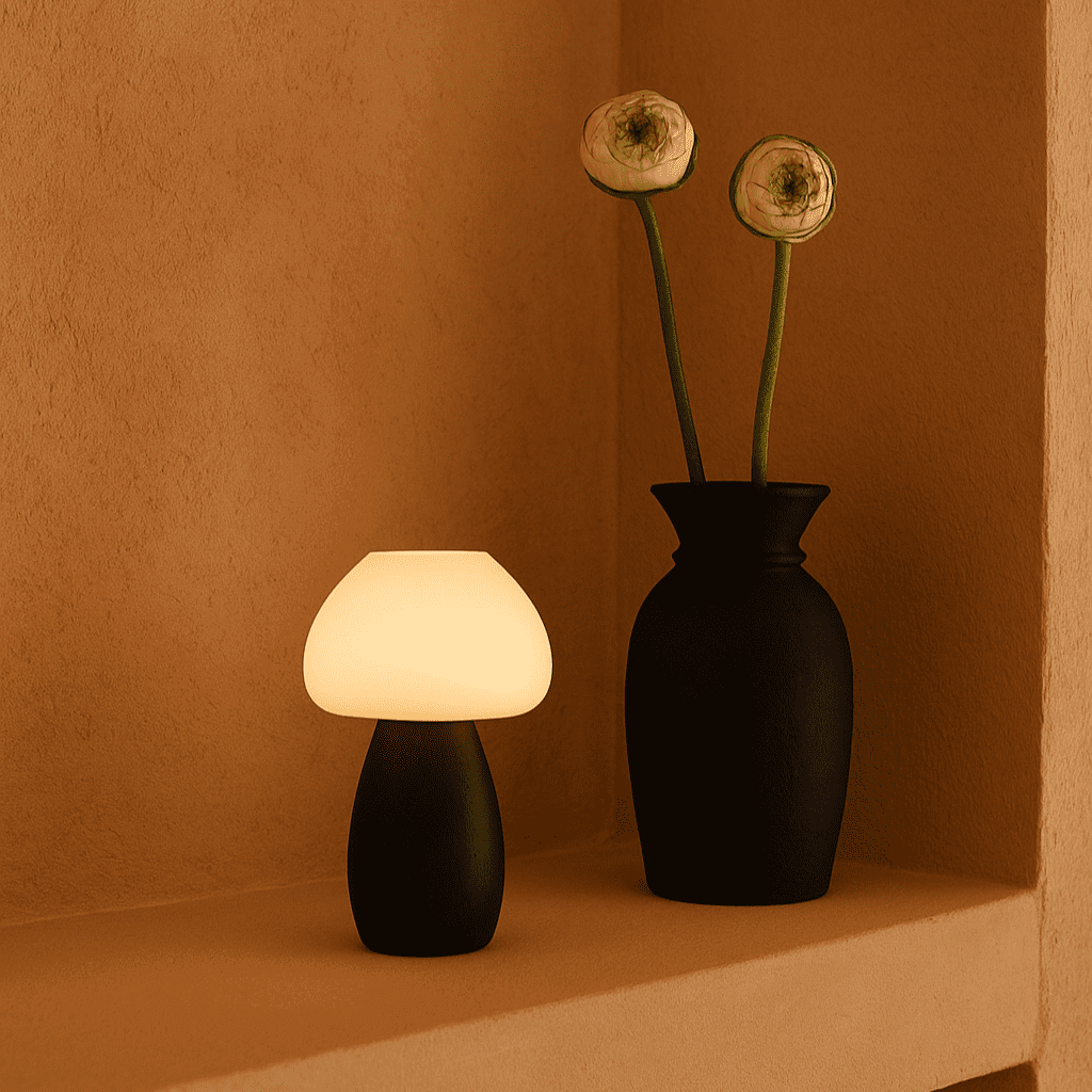 Cute dark brown bear LED lamp with long-lasting battery