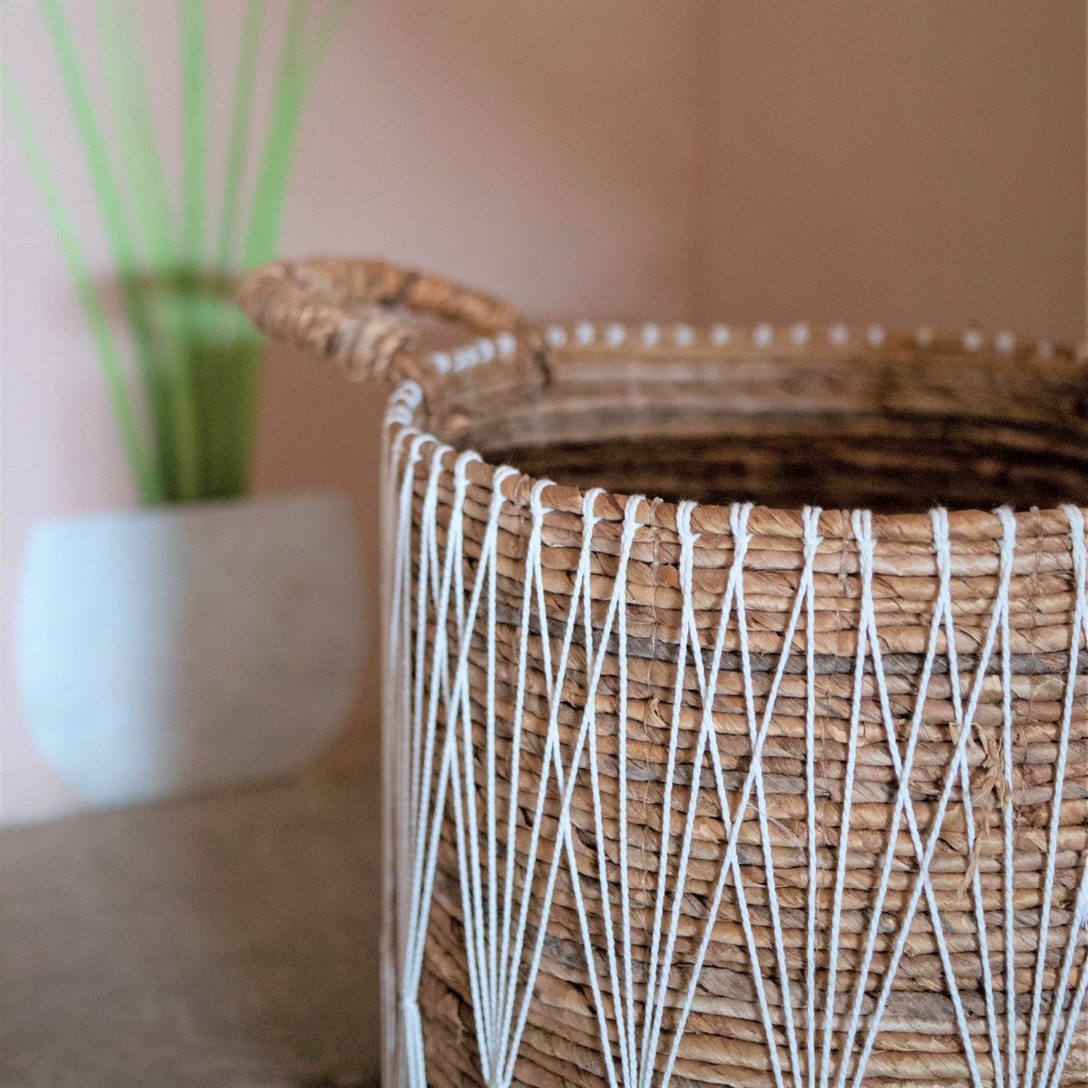 Boho-style banana basket for living room décor by CozyVibe
