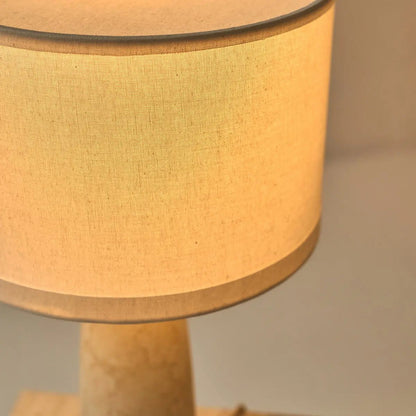 Charlotte Marble Table Lamp with Cotton Shade