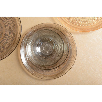 Caesar smoked glass plate, elegant round table decoration, kitchen decor | CozyVibe