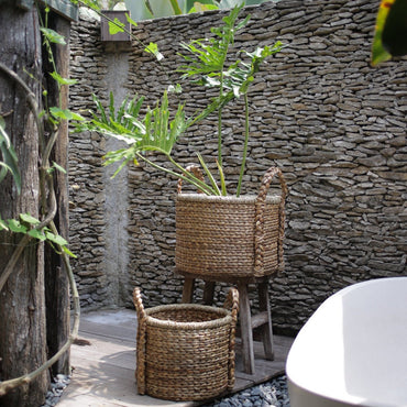 CANGGU handwoven water hyacinth basket for home décor by CozyVibe

