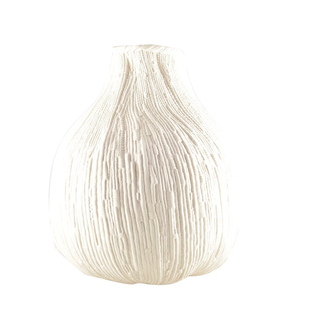 Creamy white round vase large model 29x29x32cm - CozyVibe.eu