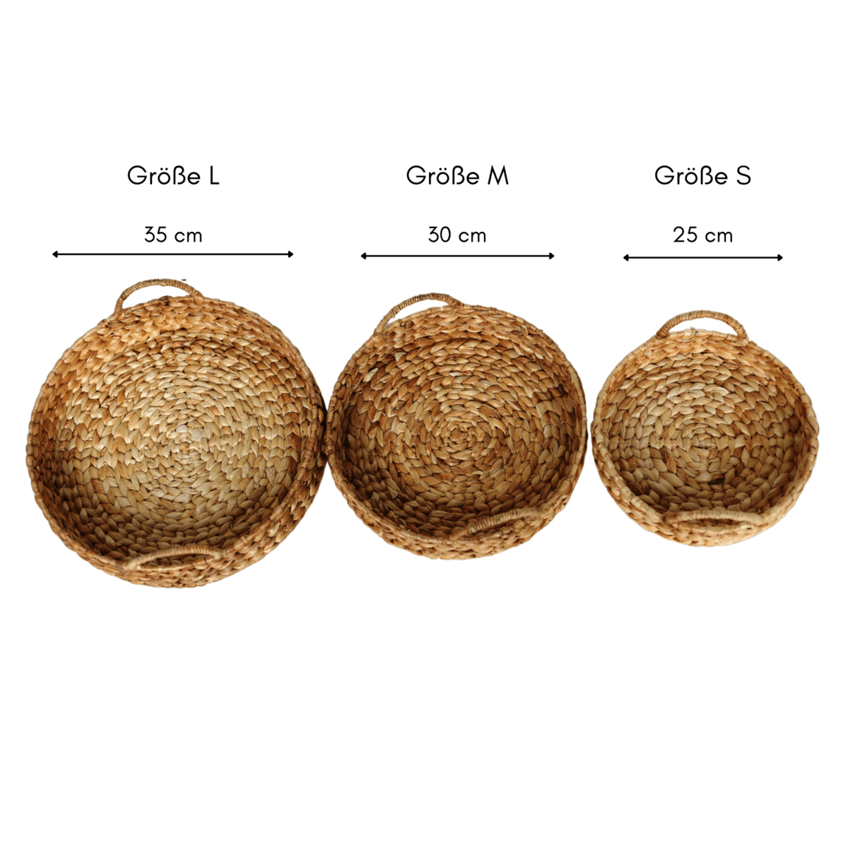 Decorative Tray MATAHARI made of Water Hyacinth (3 sizes) - CozyVibe.eu