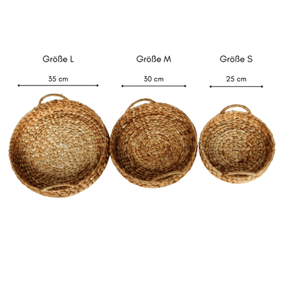 Decorative Tray MATAHARI made of Water Hyacinth (3 sizes) - CozyVibe.eu