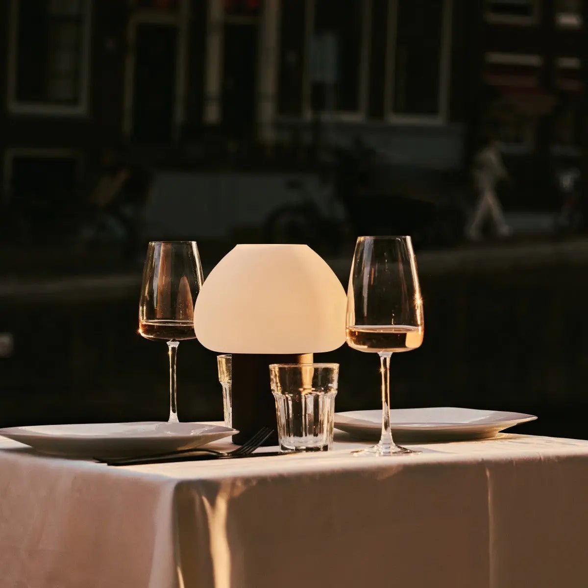 Fynn Dark Brown Rechargeable Wooden Table Lamp