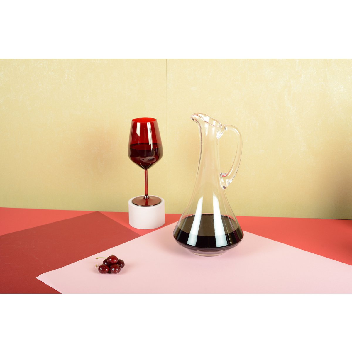 Elegante glazen karaf met handvat – Serveerkan voor dranken 31 cm