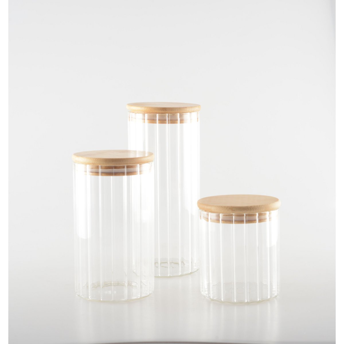 Glass Storage Jar – Airtight Wooden Lid Design - CozyVibe.eu