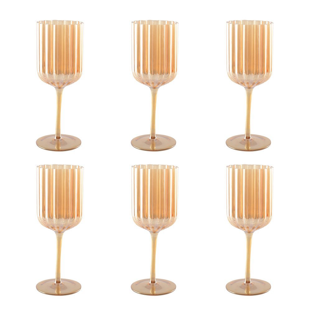 Golden wine glasses - Lot of 6 - CozyVibe.eu