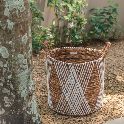 Handmade banana fibre basket for cozy home décor by CozyVibe

