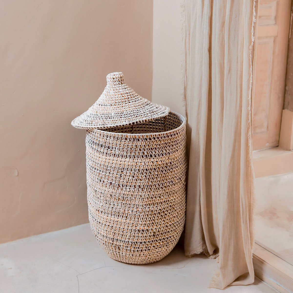 Handmade banana fibre laundry basket for cozy home décor by CozyVibe

