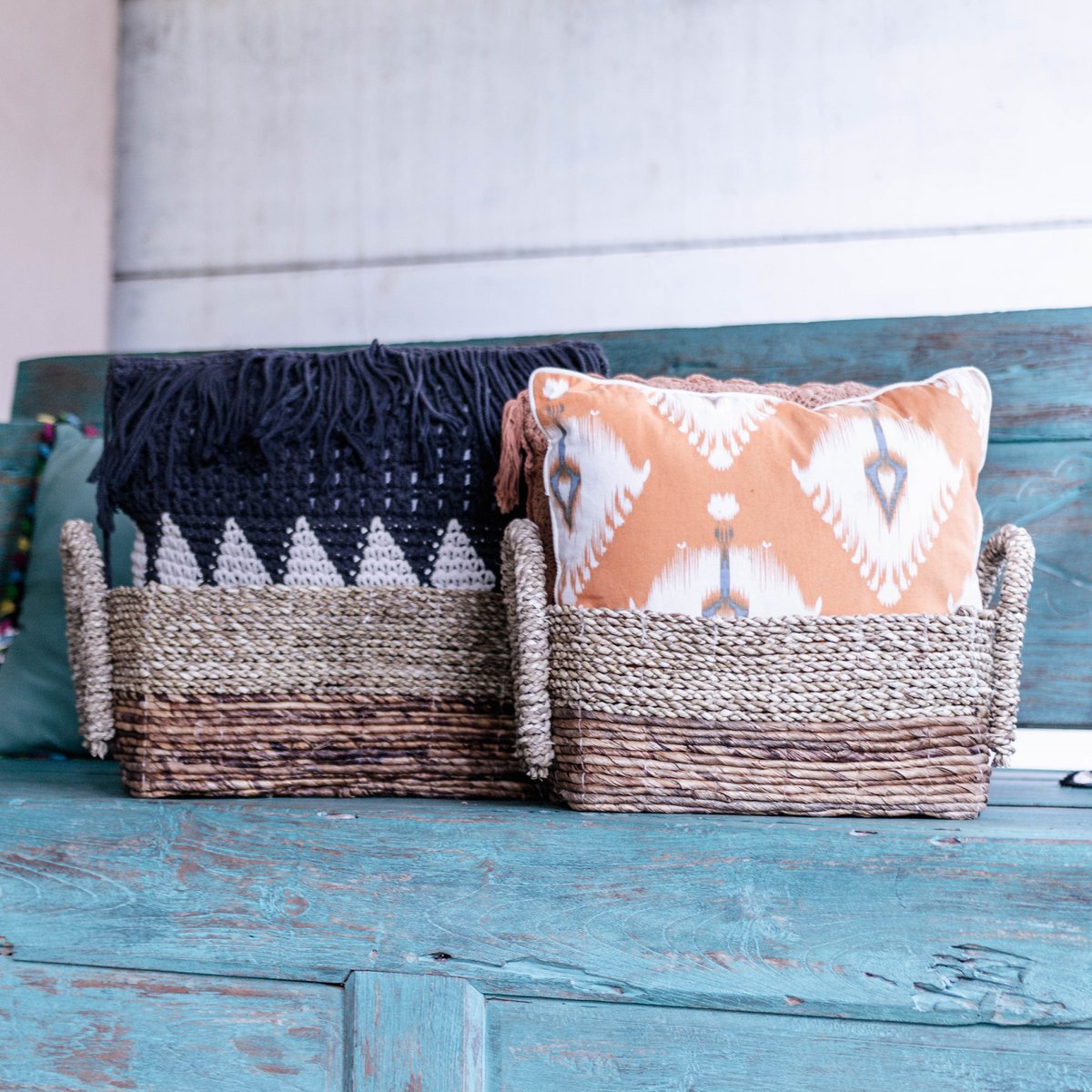 Kapauku Storage Basket – Handwoven Seagrass & Banana Fibre Design - CozyVibe.eu