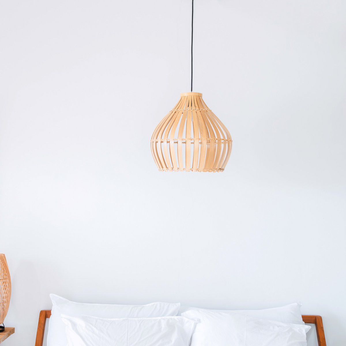 KIRMA Bamboo Lampshade – Handmade Boho Pendant Light - CozyVibe.eu