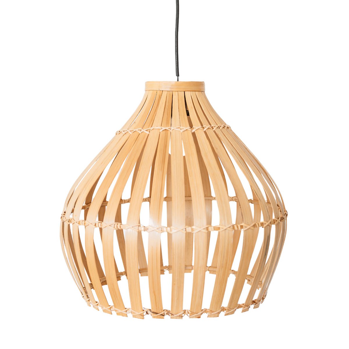 KIRMA Bamboo Lampshade – Handmade Boho Pendant Light - CozyVibe.eu