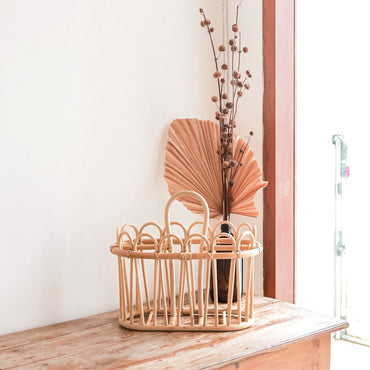 Kuno handmade rattan magazine basket for home décor by CozyVibe

