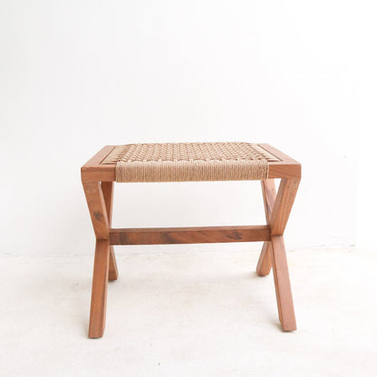 Handmade wooden stool with boho design for cozy home décor by CozyVibe

