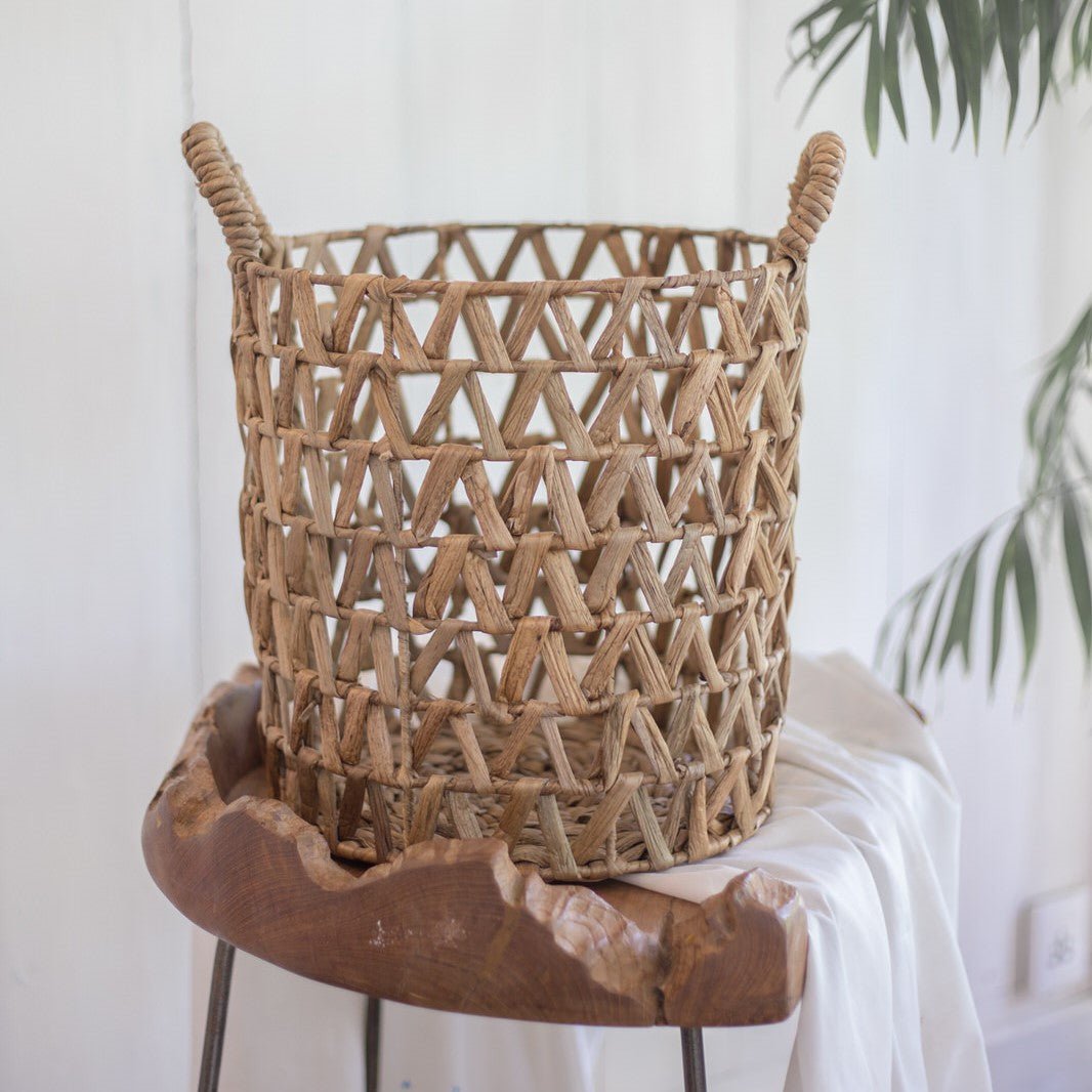 Laundry Basket | Plant Basket | Storage Basket NAILAKA made from Water Hyacinth (3 sizes) - CozyVibe.eu