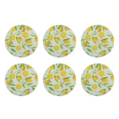 Lemon Glass Coasters Set – Elegant & Durable Table Protection - CozyVibe.eu