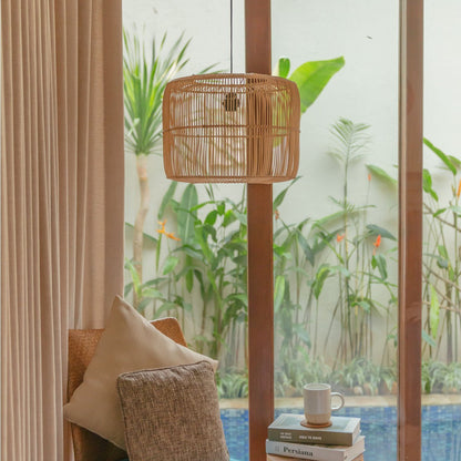 LIKU Rattan Pendant Lamp – Handmade Boho Lampshade Design - CozyVibe.eu