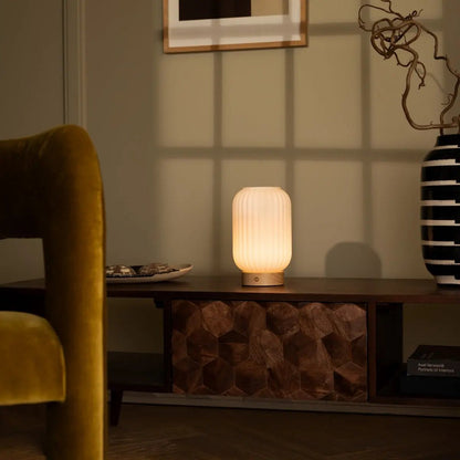 Lilly Rechargeable Lamp – Dimmable Frosted Glass Design - CozyVibe.eu